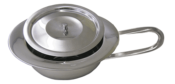 Bettpfanne aus Edelstahl.